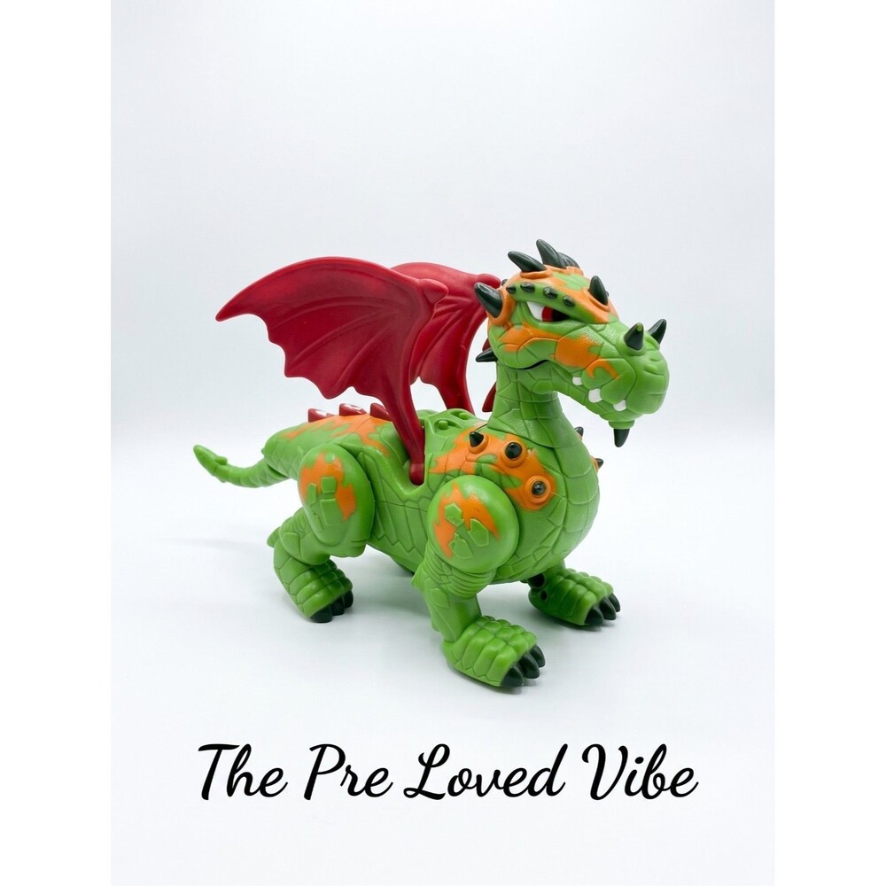 Imaginext Deluxe Walking Green Dragon with Red Wings & Sounds Mattel